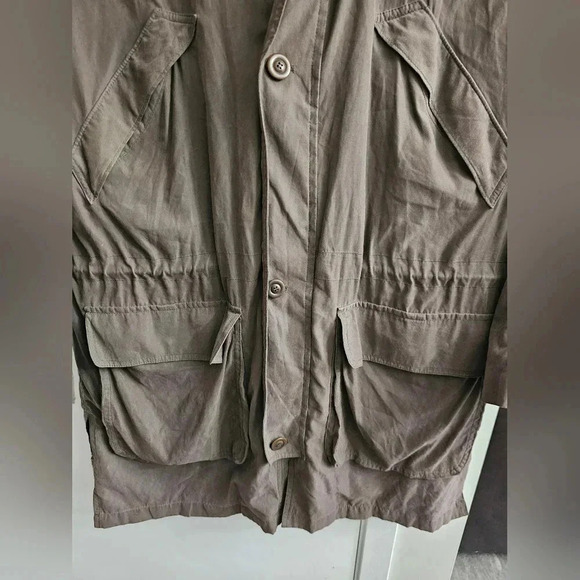 London Fog XL‎ over size parka jacket sage green hooded drawstring waist - Picture 2 of 9